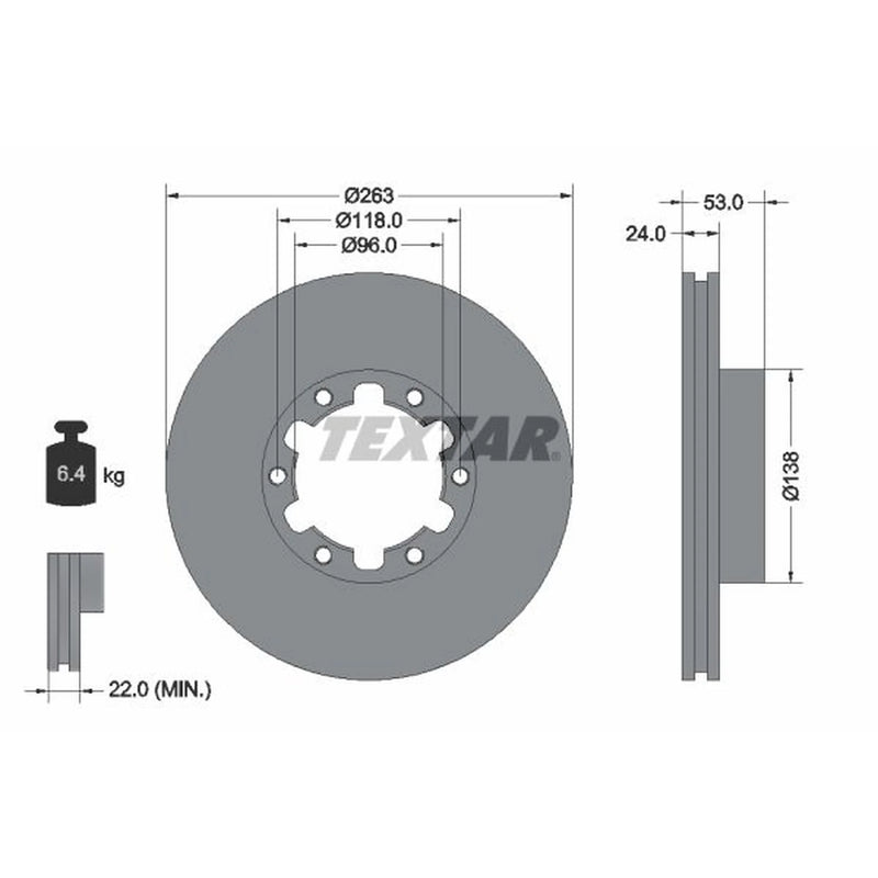 Textar 2 x Front Brake Discs 93191900