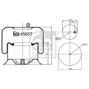 Febi Air Suspension Bellow 280mm Rear 45657