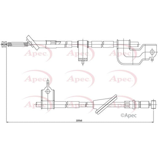 Apec Handbrake Cable Right Rear CAB1217