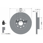 Textar 2 x Internally Vented Rear Brake Discs 92149700