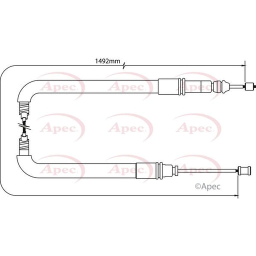 Apec Handbrake Cable Left Rear CAB1063