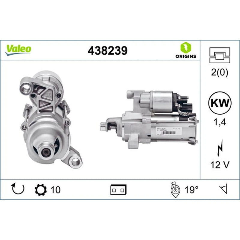 Valeo Starter Motor 12V 1.4kW 10 Teeth 438239