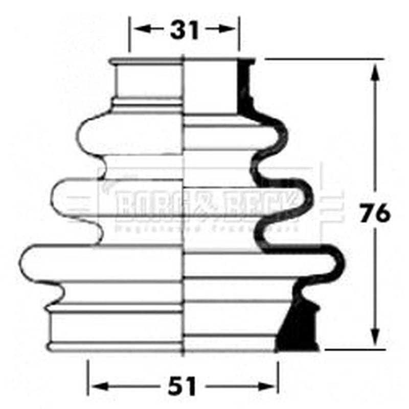 Borg & Beck Drive Shaft Bellow Kit Front Left BCB6063