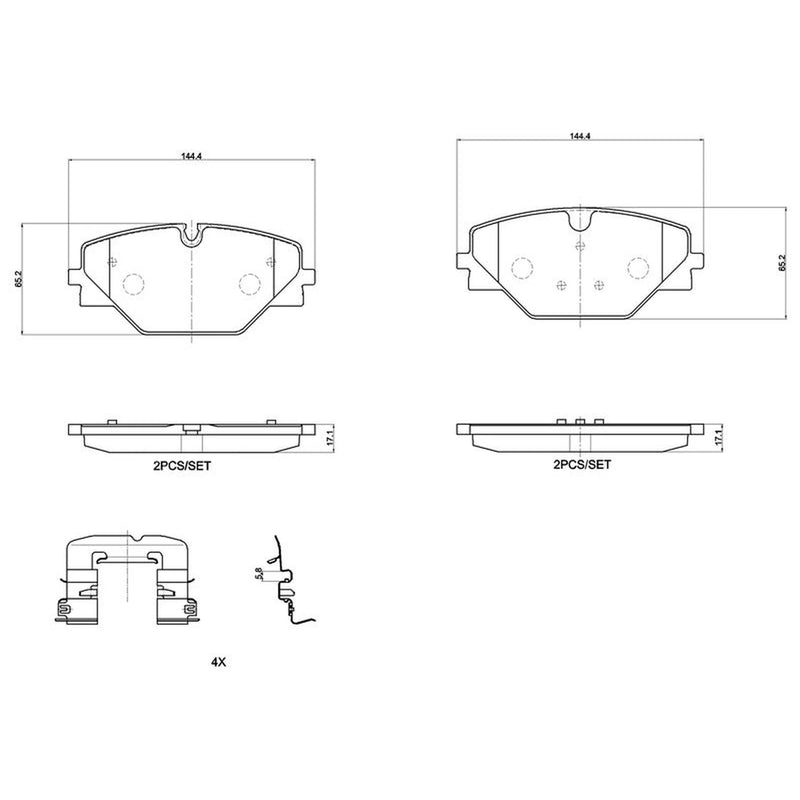 Brembo Rear Brake Pad Set P44032