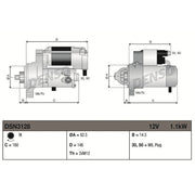 Denso Starter Motor 12V 1.1kW 9 Teeth DSN3128