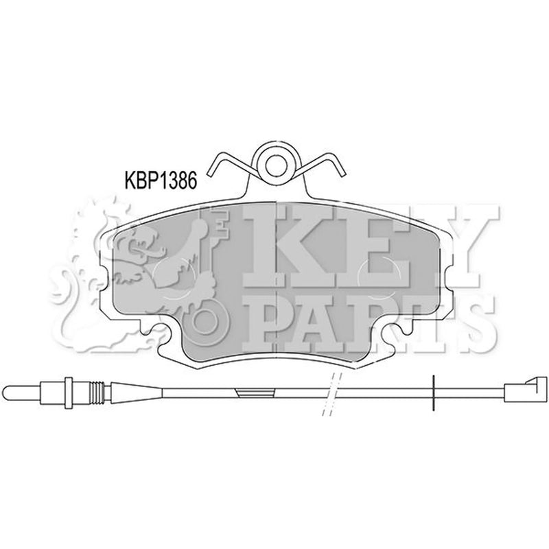 Key Parts 4 x Front Brake Pad Set KBP1386