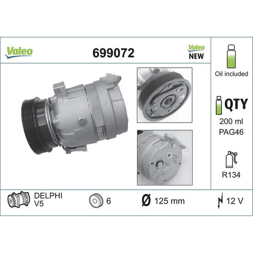 Valeo Air Conditioning Compressor 699072