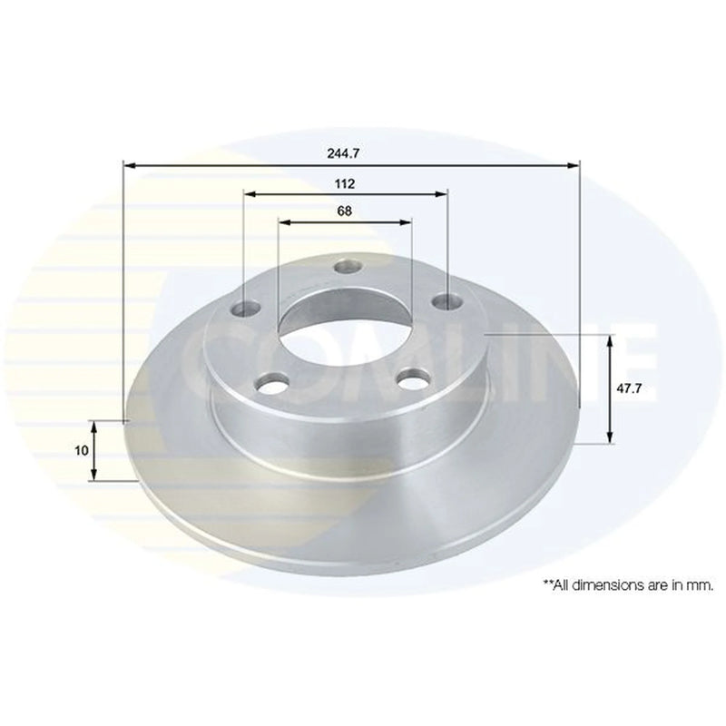 Comline 2 x Solid Rear Brake Discs ADC1437