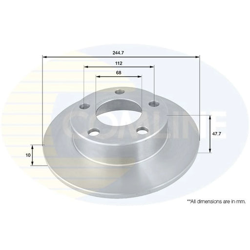Comline 2 x Solid Rear Brake Discs ADC1437
