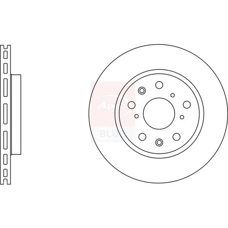Apec 2 x Vented Front Brake Discs SDK6623