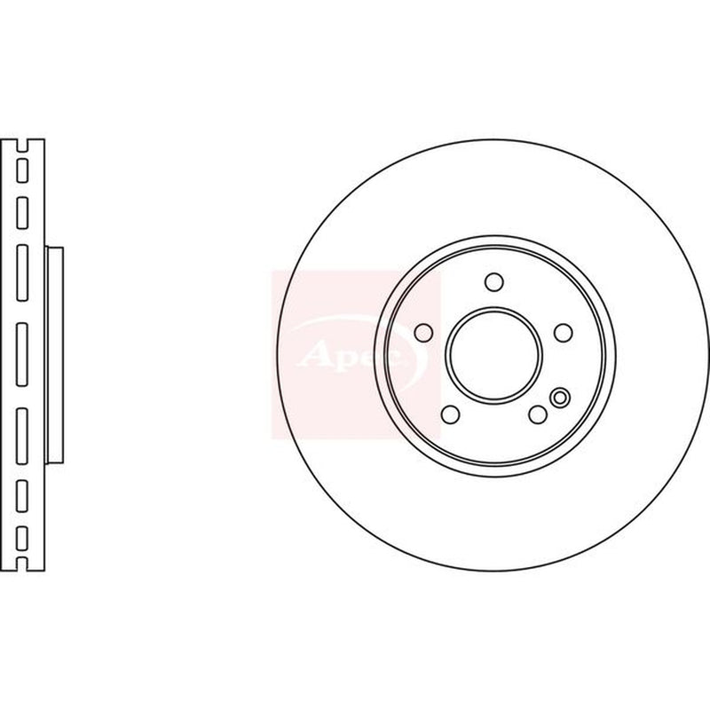 Apec 2 x Vented Front Brake Discs DSK2725