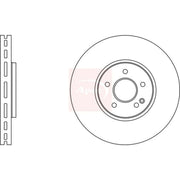 Apec 2 x Vented Front Brake Discs DSK2725