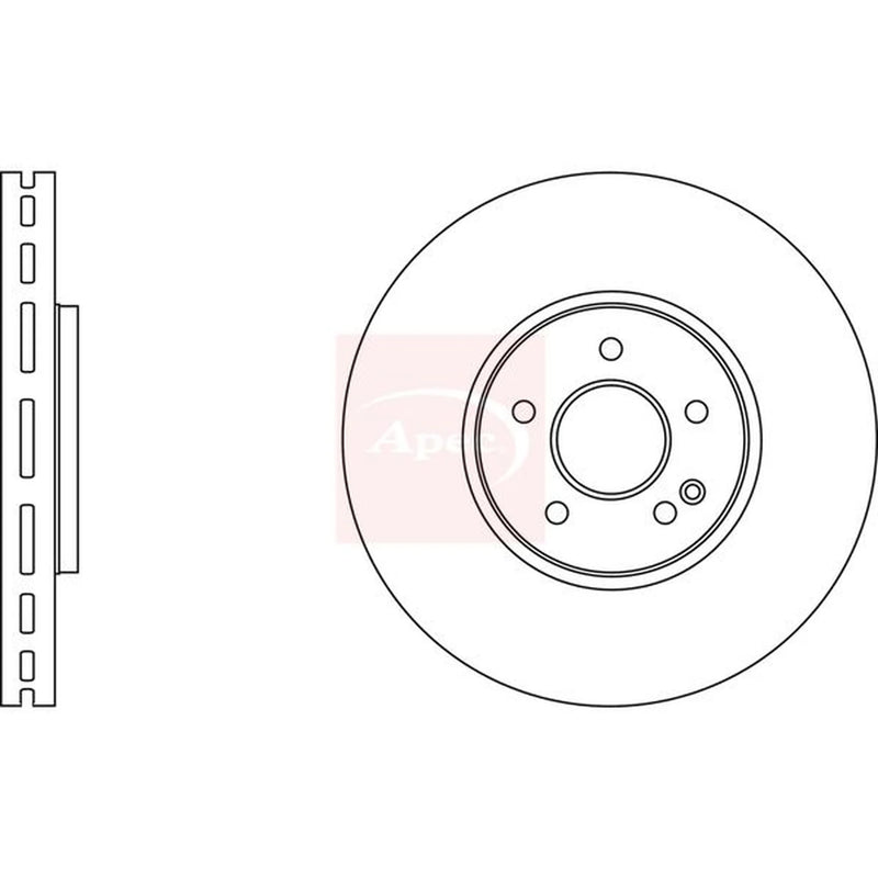 Apec 2 x Vented Front Brake Discs DSK2725