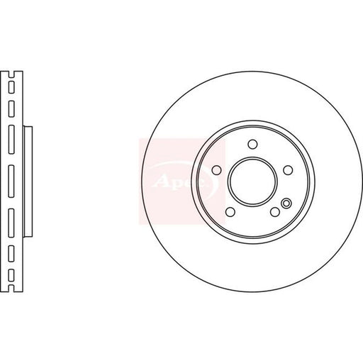 Apec 2 x Vented Front Brake Discs DSK2725
