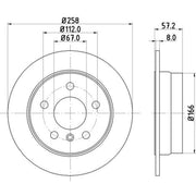 DON 2 x Solid Rear Brake Discs PCD18272