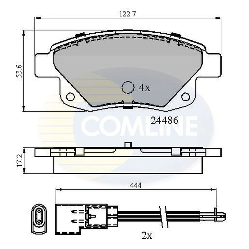 Comline 4 x Rear Brake Pad Set CBP21554
