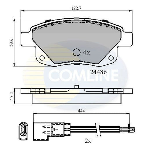 Comline 4 x Rear Brake Pad Set CBP21554