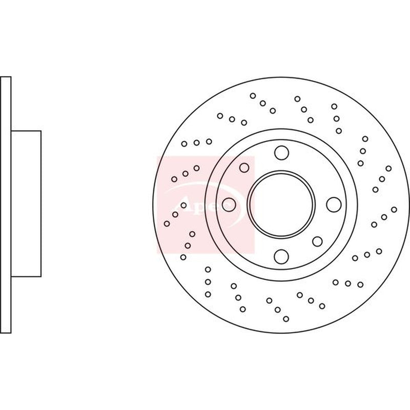 Apec 2 x Perforated Rear Brake Discs DSK3235