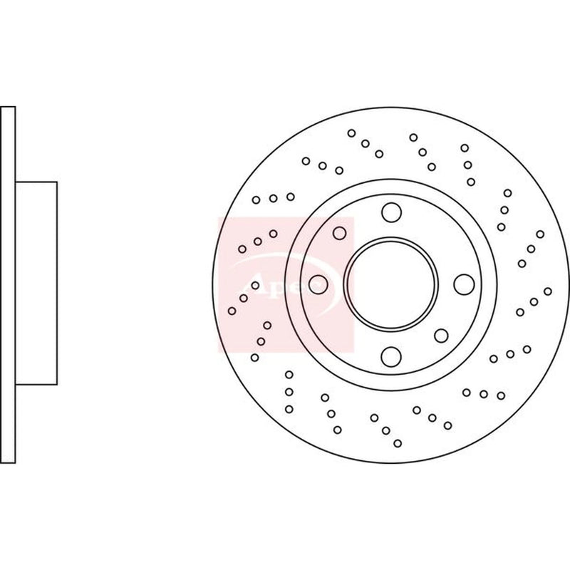 Apec 2 x Perforated Rear Brake Discs DSK3235