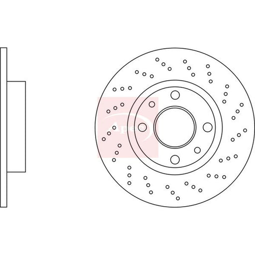 Apec 2 x Perforated Rear Brake Discs DSK3235