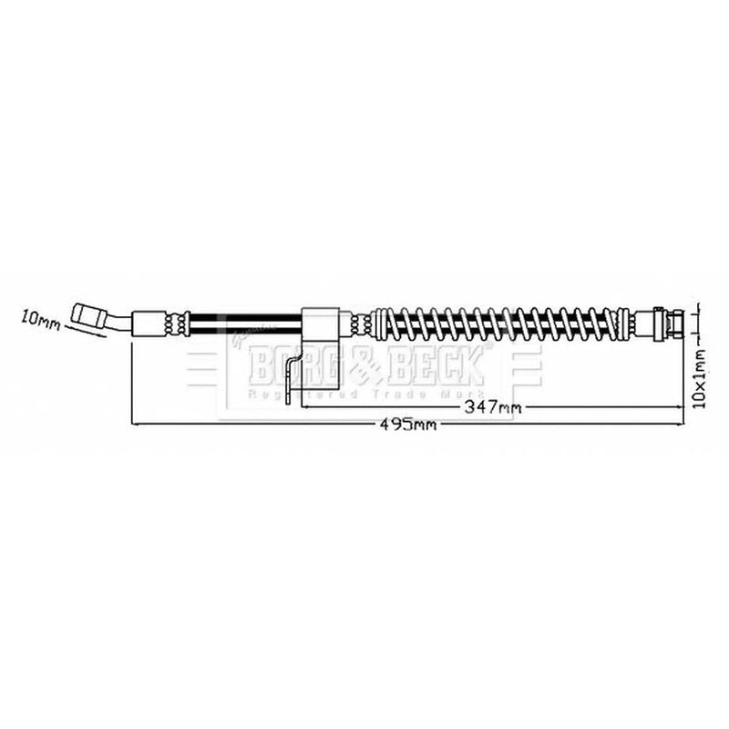 Borg & Beck Brake Hydraulic Hose Line Front Right BBH8791