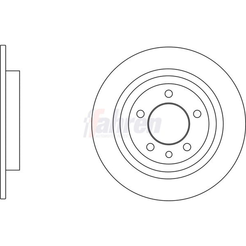 Fahren 2 x Solid Rear Brake Discs FBD6811