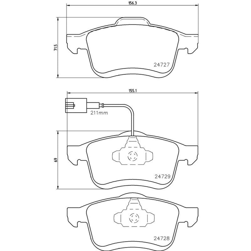 Brembo 4 x Front Brake Pad Set P23130
