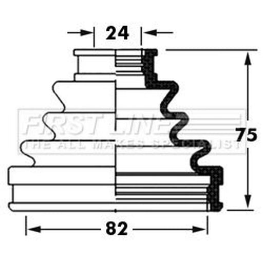 First Line Drive Shaft Bellow Kit Rear Left FCB6005