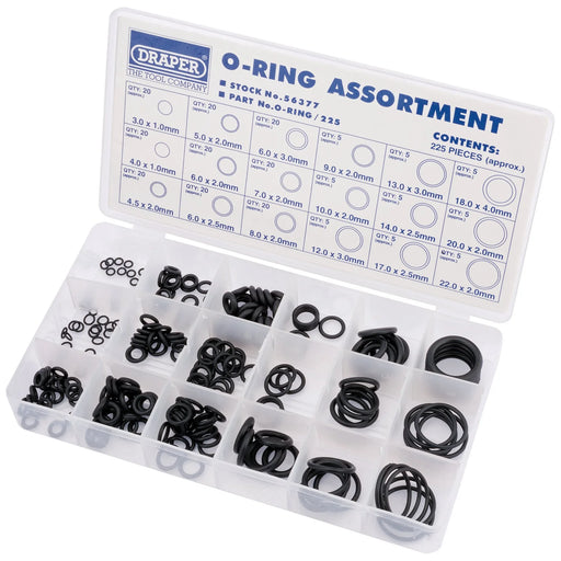 Draper O-Ring Assortment 225 Piece in Storage Case