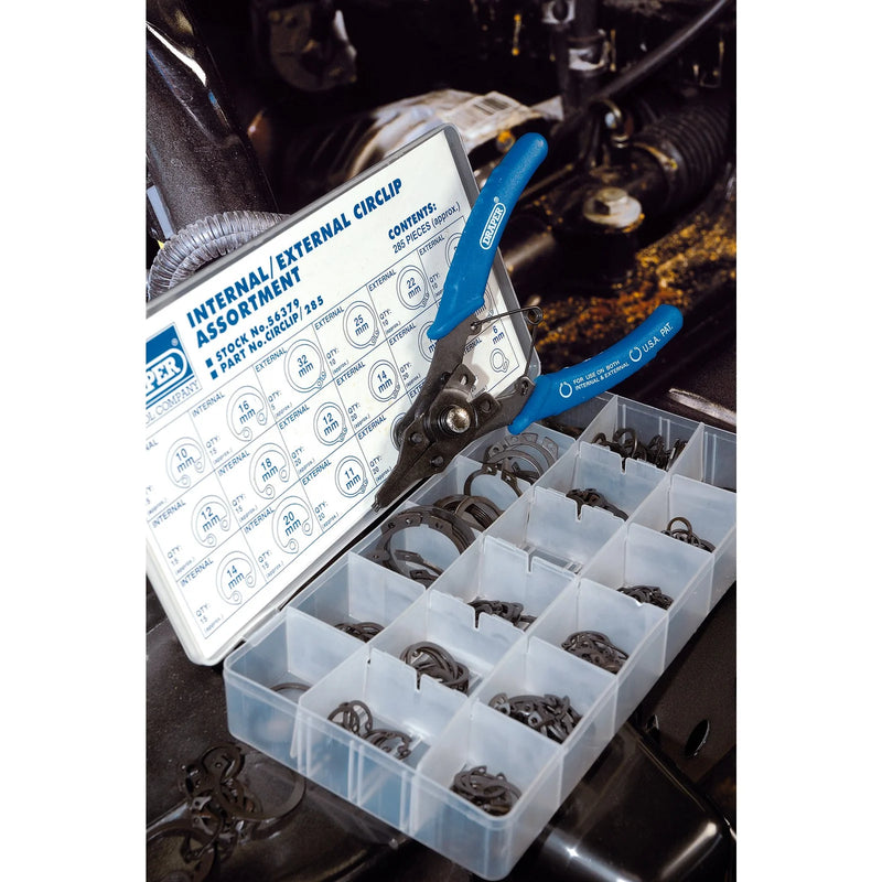 Draper Circlip Assortment 285 Pieces in Storage Case