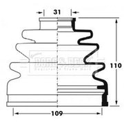 Borg & Beck Drive Shaft Bellow Kit Rear Left BCB6026