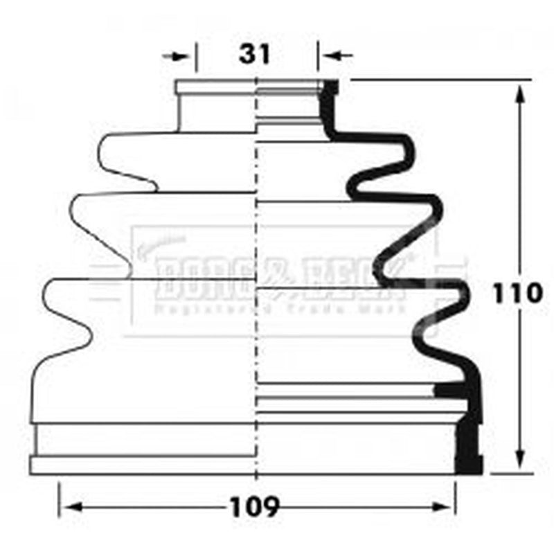 Borg & Beck Drive Shaft Bellow Kit Rear Left BCB6026