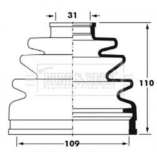Borg & Beck Drive Shaft Bellow Kit Rear Left BCB6026