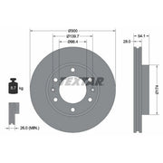 Textar 2 x Internally Vented Front Brake Discs 92164500