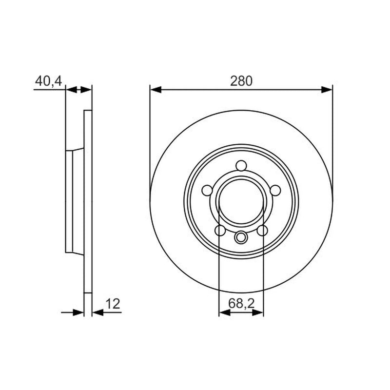 Bosch 2 x Solid Brake Discs 0 986 479 R91