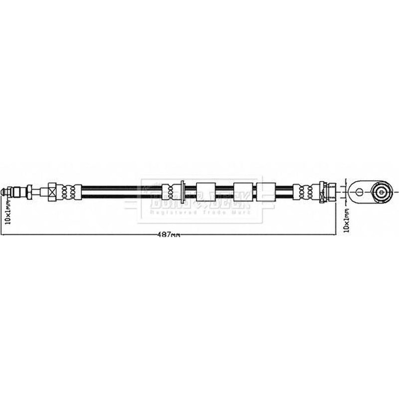 Borg & Beck Brake Hydraulic Hose Line Front Right BBH8370