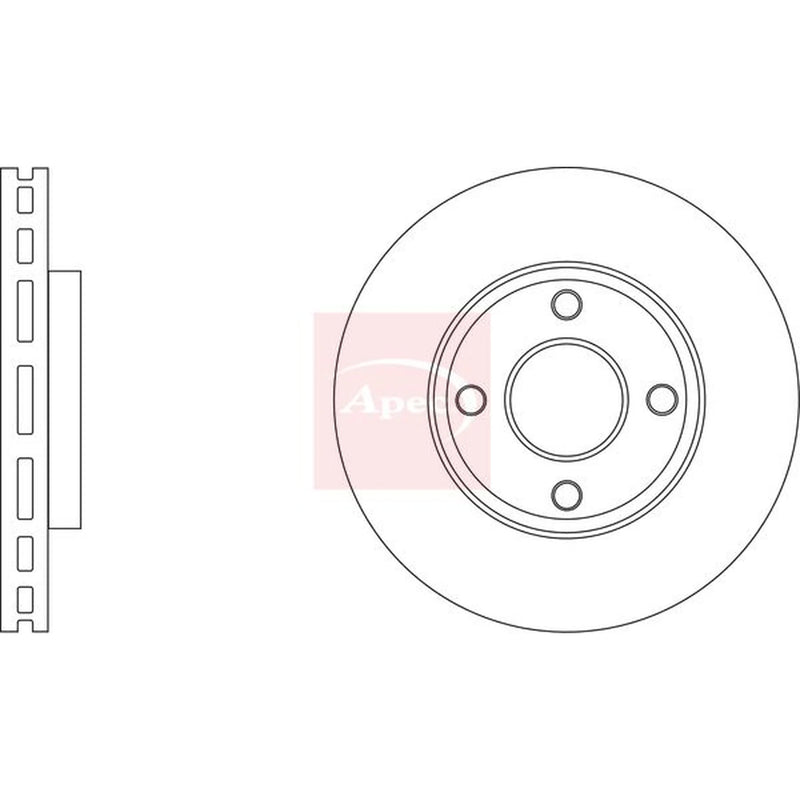 Apec 2 x Vented Front Brake Discs DSK3392