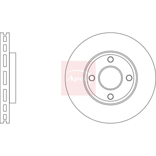 Apec 2 x Vented Front Brake Discs DSK3392