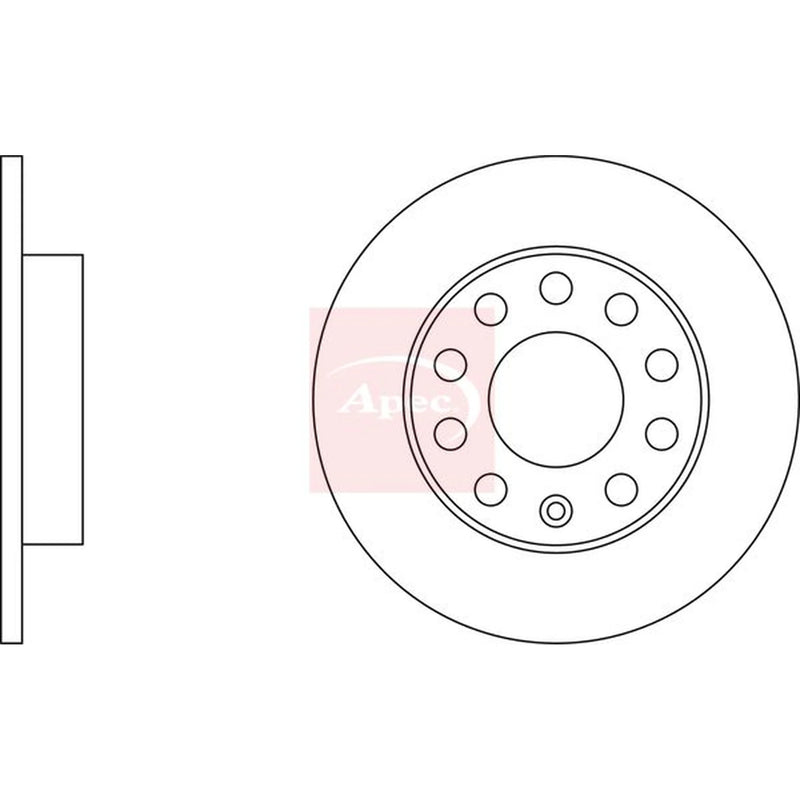 Apec 2 x Solid Rear Brake Discs DSK2098