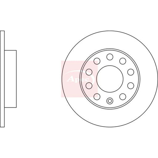 Apec 2 x Solid Rear Brake Discs DSK2098