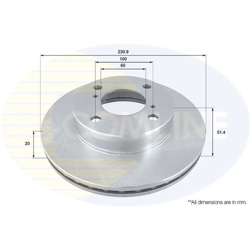 Comline 2 x Internally Vented Front Brake Discs ADC0276V