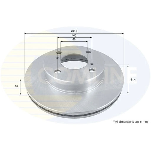 Comline 2 x Internally Vented Front Brake Discs ADC0276V