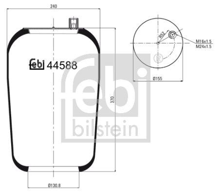 Febi Air Suspension Bellow 155mm