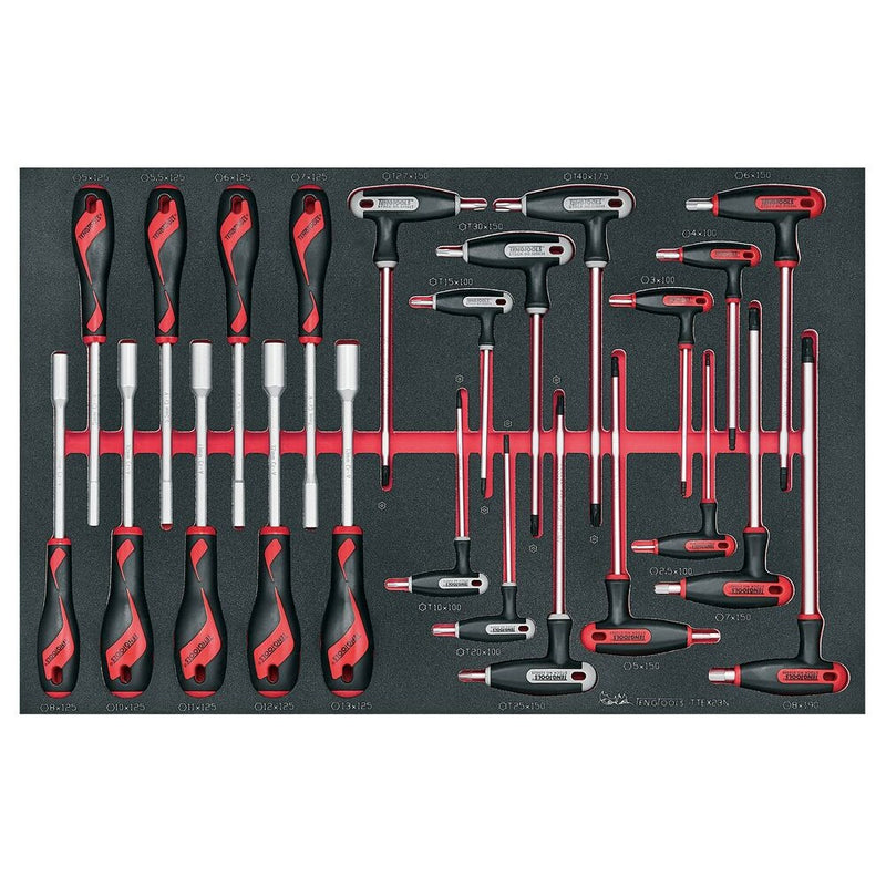 Teng Tools Nut Driver & Hex/TX T-Handle Set 23 Pieces