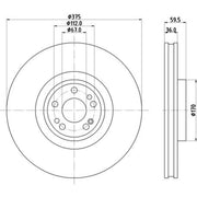 Mintex 2 x Vented Front Brake Discs MDC3185C