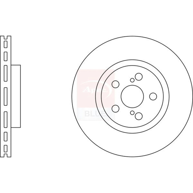 Apec 2 x Vented Front Brake Discs SDK6083