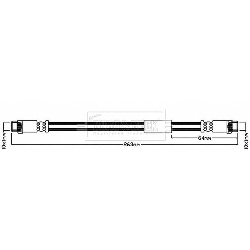 Borg & Beck Brake Hydraulic Hose Line Rear Left BBH7985