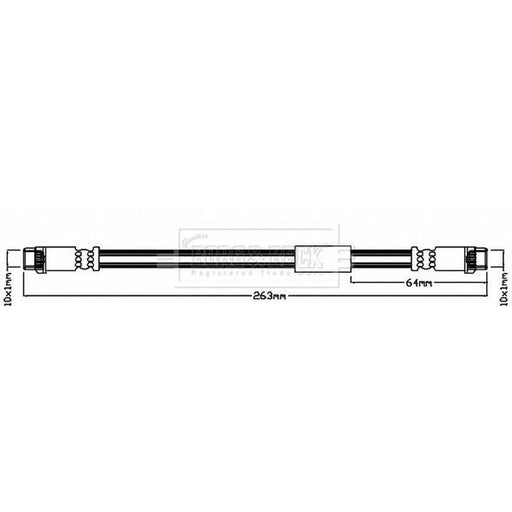 Borg & Beck Brake Hydraulic Hose Line Rear Left BBH7985