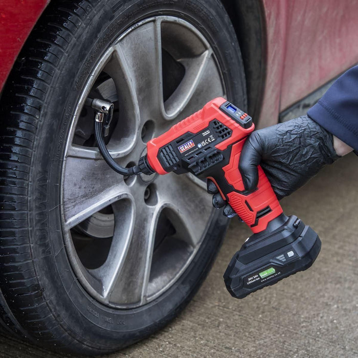 Sealey Cordless Tyre Inflator 20V SV20 Series Body Only CP20VAP Sealey  - Town Parts