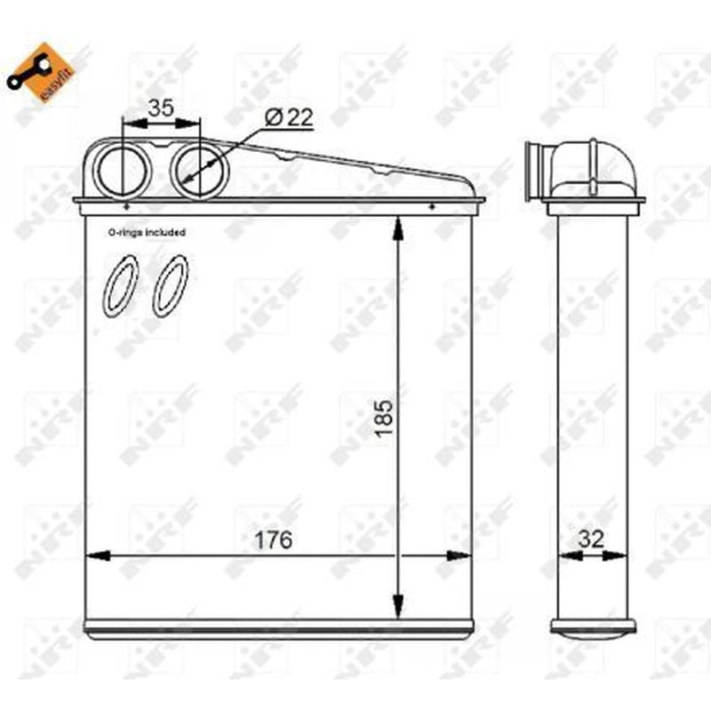 NRF Heater Matrix Core Heat Exchanger 54271